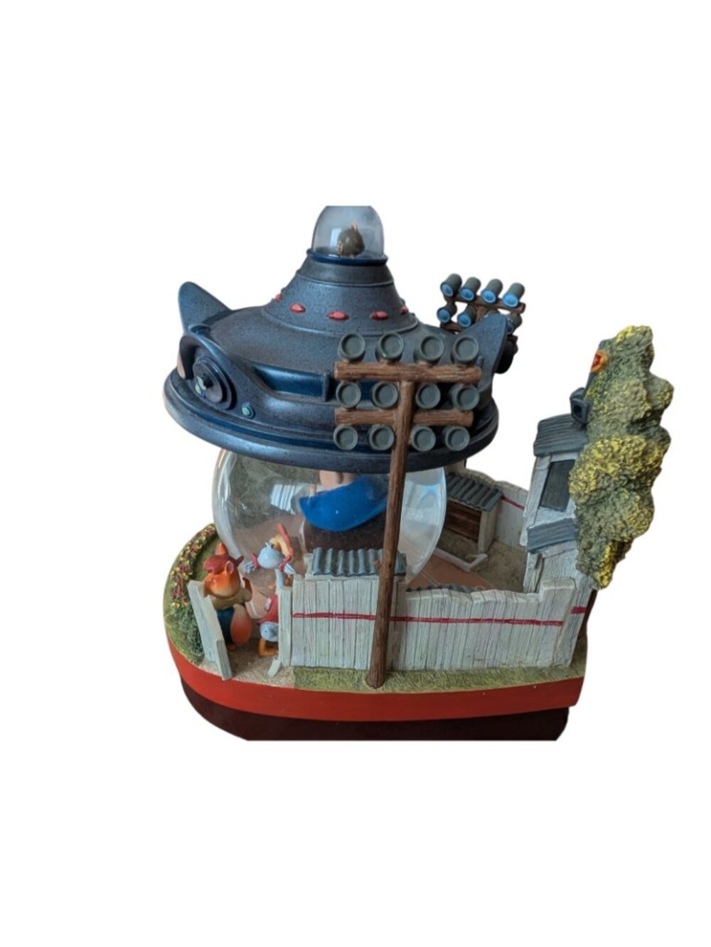 RARE Disney Store Chicken Little UFO Spaceship Snowglobe Baseball Figurine - Picture 6 of 10